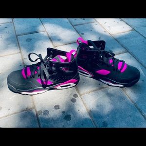 Girls black and pink Jordans